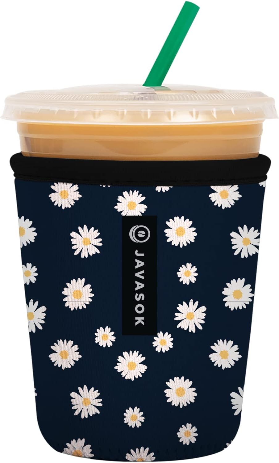 Sok It JavaSok Iced Coffee & Cold Soda Insulated Neoprene Cup Sleeve (Daisy Chain, Small: 16-20oz)