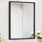 AAZZKANG Black Mirrors for Wall Rectangle Metal Framed Mirror Large 20"x16" by AAZZKANG