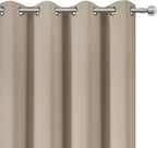 LEMOMO Blackout Curtains 66 x 54 Inch Long Khaki Curtains Set of 2 Panels Room - Image 6