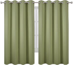 LEMOMO Sage Green Blackout Curtains 66 x 63 Inch Length/Set of 2 Curtain - Image 2