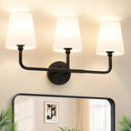 MOKATNG Bathroom Light Fixtures, 3-Light Matte Black Vanity Lights, Bathroom by Bathroomlightfixtures
