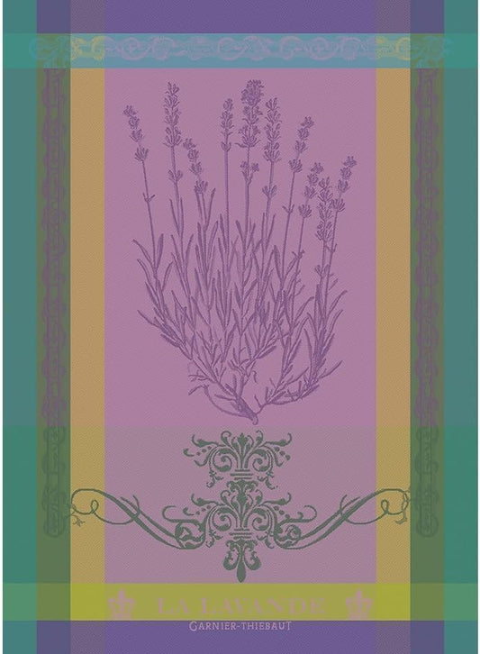 Garnier Thiebaut Lavande Mauve (Purple Lavender) French Kitchen Towel 22"x30", Cotton, Jacquard