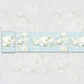 3D Floral Wallpaper Border White Peony Peel and Stick Light Blue Wall Border by WEISENI