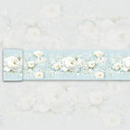 3D Floral Wallpaper Border White Peony Peel and Stick Light Blue Wall Border by WEISENI