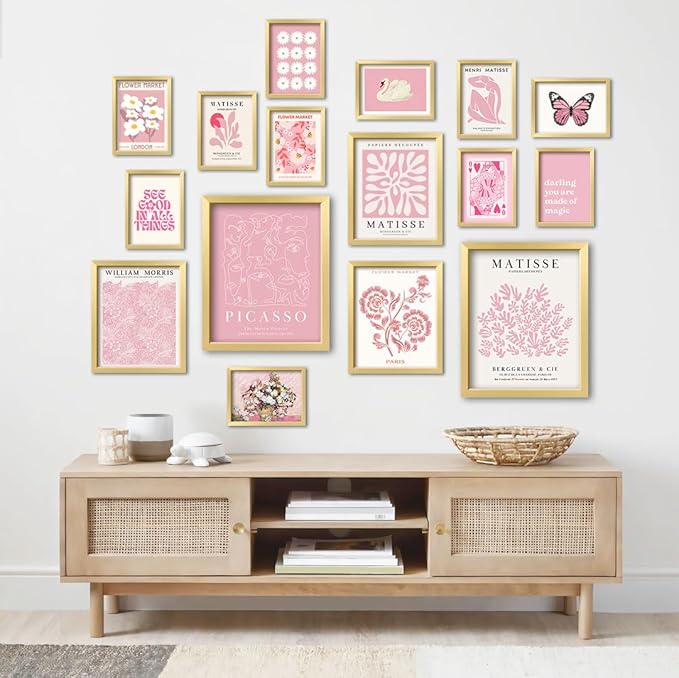 ANERZA 16 PCS Framed Pink Wall Art Decor, Matisse Wall Prints - Image 6