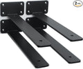 2 Pack - 11 inch Black Hidden L Shelf Bracket Iron Floating Shelf Brackets by MHMYDZ