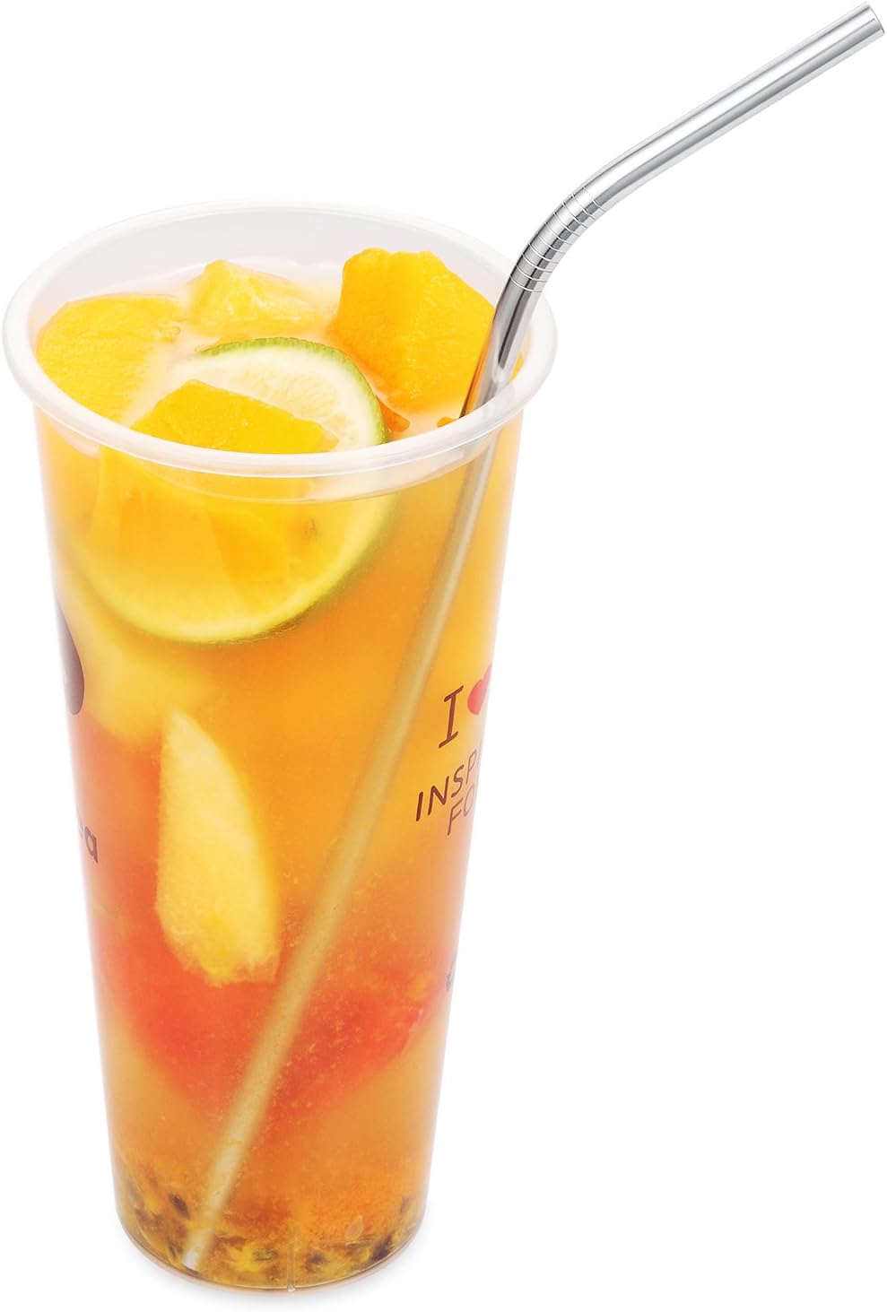 wholesale 25 Piece Set Stainless Steel Straws Long 8.5 Inch Drinking Metal Straws Reusable Drinking Straws for 20 OZ (10 Straight | 10 Bent | 5 Brushes)