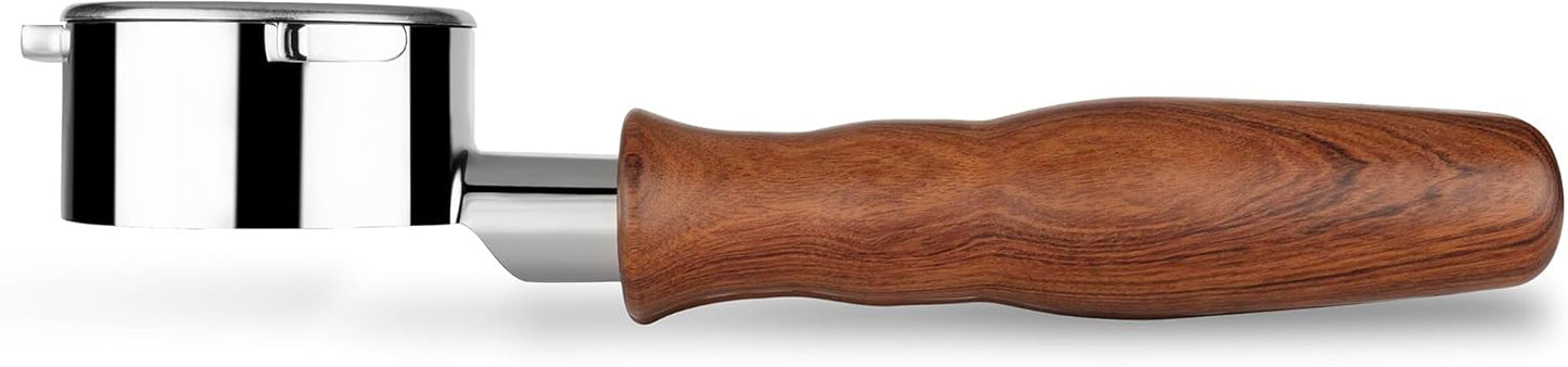 LILQ 54mm Naked Bottomless Portafilter Compatible with Breville Barista Express, Barista Pro, Bambino, and More – 18-20g basket included (Rosewood)