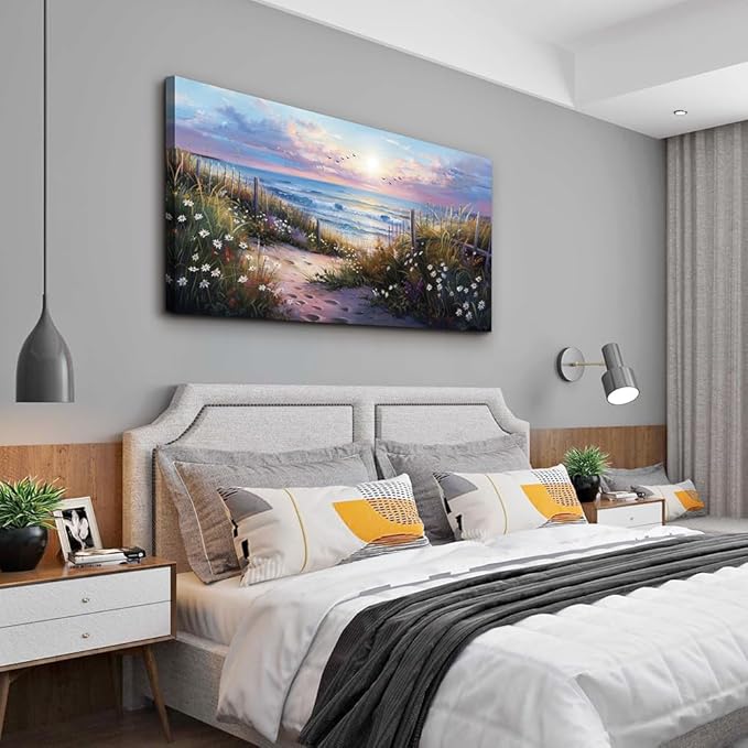 hyidecorart Canvas Wall Art For Living Room Wall DecorFor Bedroom Flower Beach - Image 4