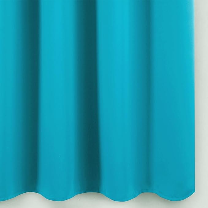 LEMOMO Blackout Curtains 66 x 54 Inch Long Teal Curtains Set of 2 Panels Room - Image 8