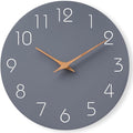 Mosewa Wall Clock 8 Inch Gray Battery Operated Silent Non Ticking Simple Modern by MOSEWAWALLCLOCK
