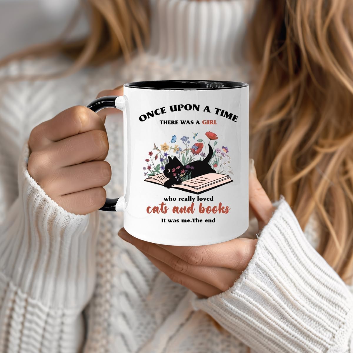 Book Lovers 11oz Coffee Mug, Bookish Gifts for Readers, Christmas Gifts for Book Lovers, Book Club Gifts, Cat Lover Gifts, Gifts for Librarians Her Best Friend