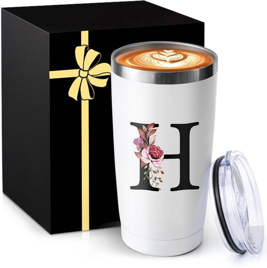 20 Oz Insulated Coffee Cup with Lid Car Tumbler Travel Mug Brides Cute Stuff Her Wedding Day Bridal Shower Bachelorette Best Party Engaged Engagement Personalized Unique Cool Special Customized Gifts