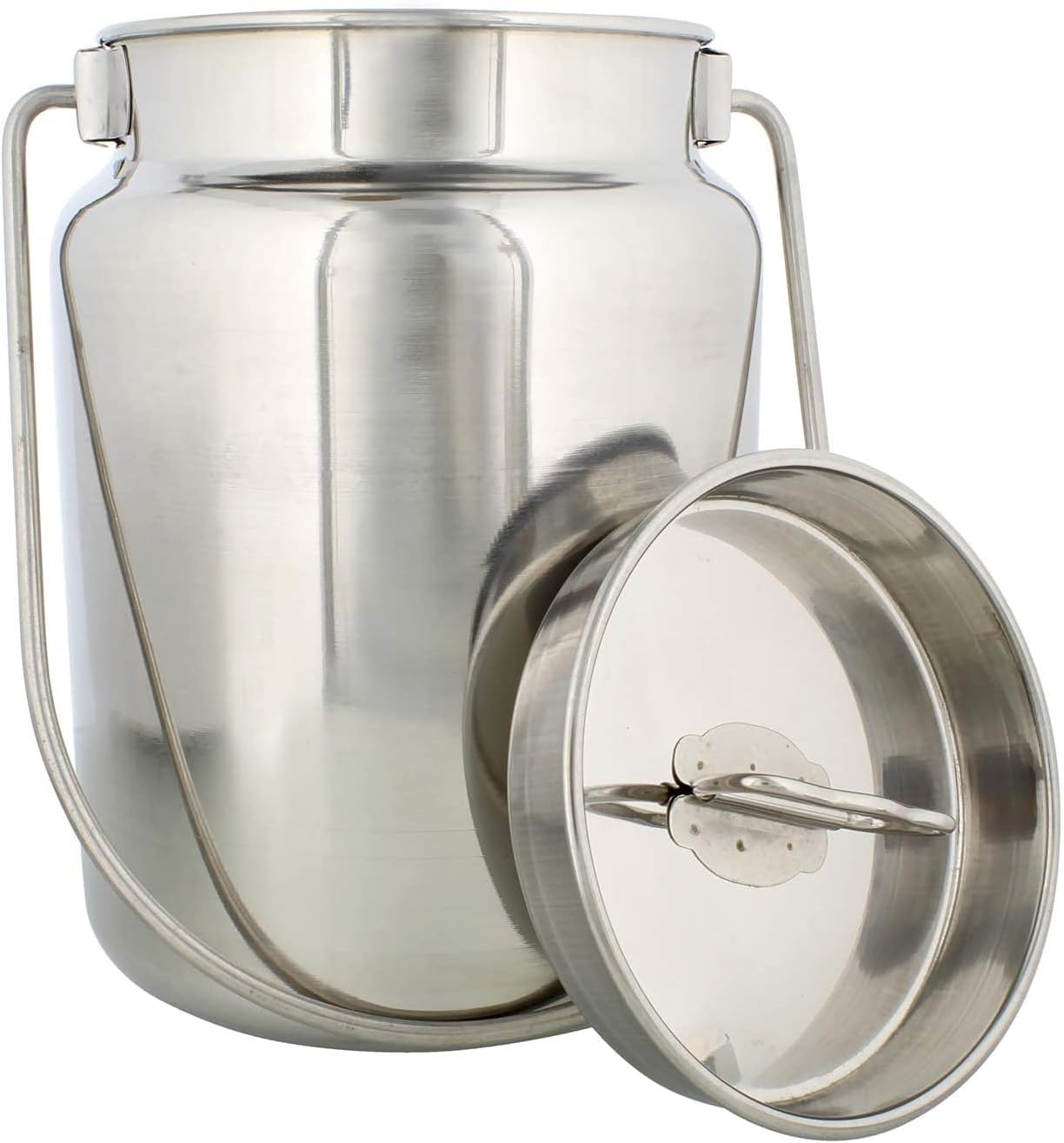 Stainless Steel Milk Can Tank | Stainless Steel Jug, Rustic Milk Cans with Lid, Old Fashion Milk Jug 4 Liter (1 Gallon)