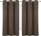LEMOMO Chocolate Brown Thermal Blackout Curtains/38 x 63 Inch/Set of 2 Panels - Image 2