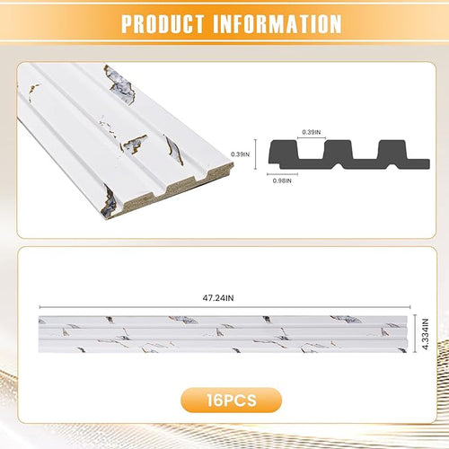 16 Pack Faux Marble Slat Wall Panels - Image 2