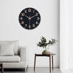HZDHCLH Wall Clock 8 Inch Silent Non Ticking Wood Battery Operated Black Wooden - Image 9