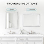 White Grey Wood Effect Framed Wall Mirror, 22x30 Rectangle Mirror, - Image 5