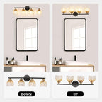 TALOYA Bathroom Vanity Light Fixtures, 4-Light Black and Gold Wall Lights - Image 8