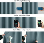 MIULEE Greyish Blue Back Tab Blackout Curtains 120 Inch Long 2 Panels Set - Image 5