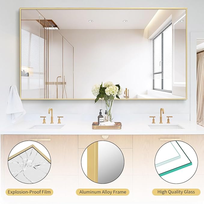 Koonmi 76"x34" Floor Mirror Full Length, Bedroom Floor Body Mirror - Image 4