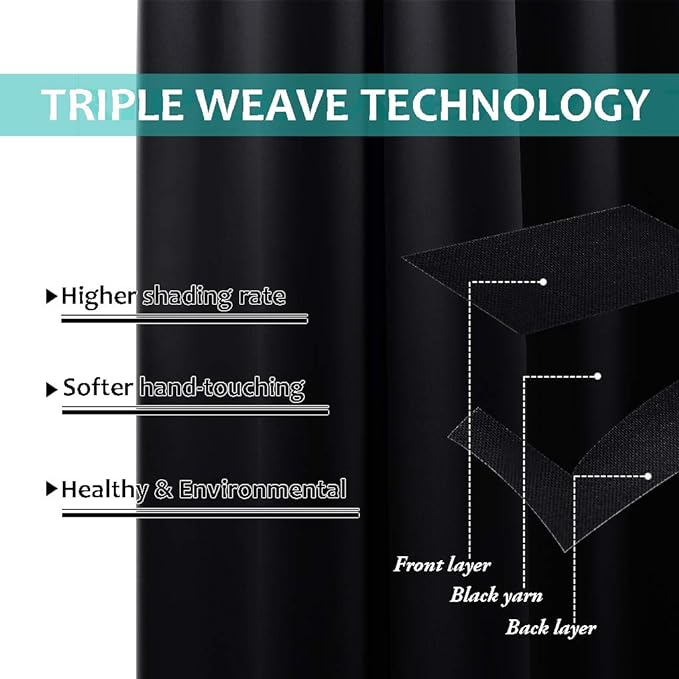 NICETOWN High-End Thermal Curtains, Full Blackout Curtains 72 Inches Long - Image 6