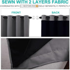 NICETOWN Grey Full Shade Curtain Panels, Pair of Energy Smart & Noise Blocking - Image 4