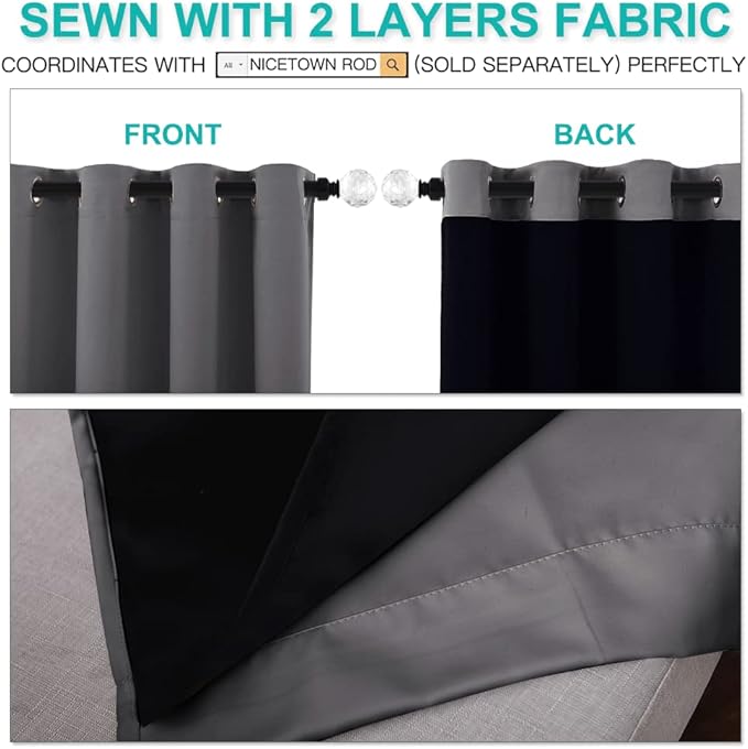 NICETOWN 100% Blackout Curtains - Image 5
