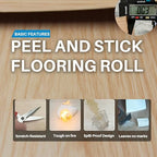 Wood Grain Peel and Stick Floor Tiles – 11.8” Width, Full Roll Length of 118" – - Image 3
