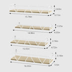 Amaoot Floating Shelves Set of 3, Home Wood Wall Shelf, Farmhouse Shelf - Image 3