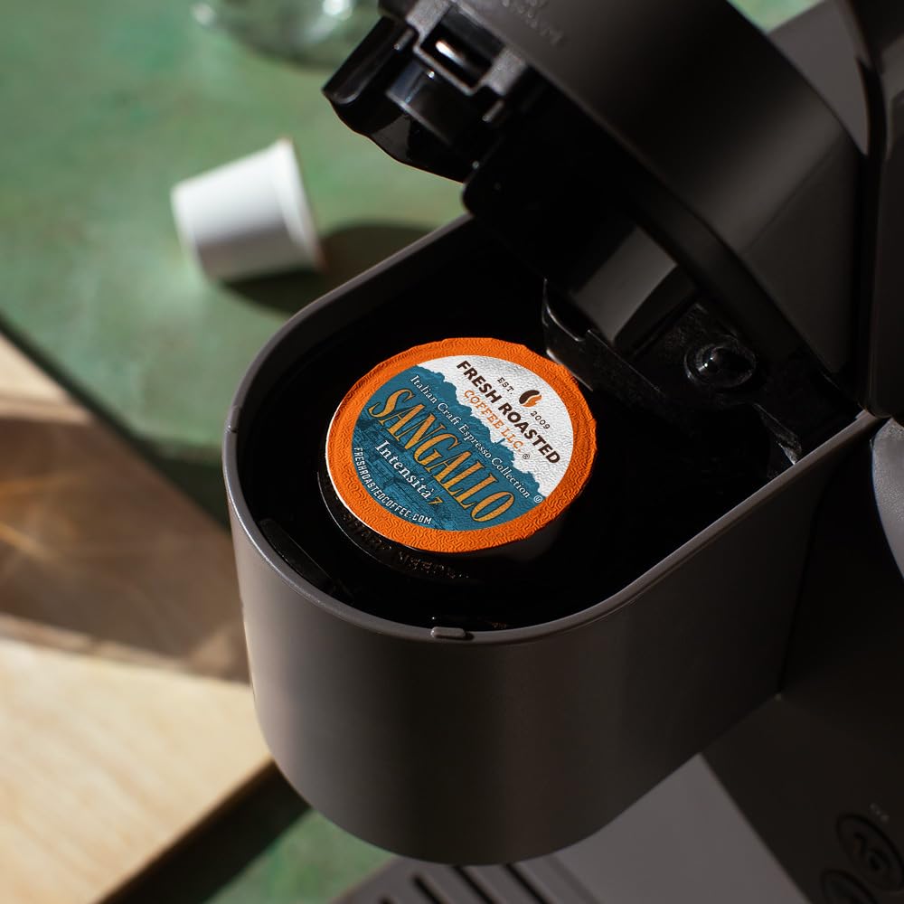 Fresh Roasted Coffee, Sangallo Italian Craft Artisan Blend, Dark Roast, Kosher, 24 Pods for K cup Brewers