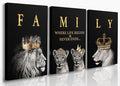 GUBIYU Family Life Begins Never Ends Words Sign Decor Black Gold Wall Art by GUBIYU