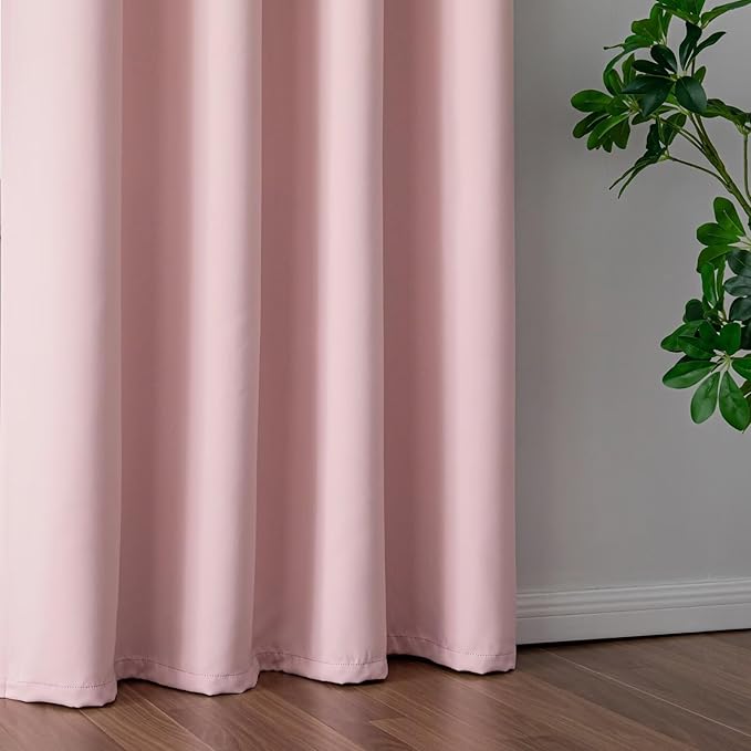 IGEMAEVE Blush Pink Curtains 84 Inch Length 2 Panels Set, Light Filtering - Image 5