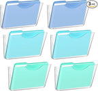 SUPEASY Clear Acrylic Wall File Organizer, One-Piece Wall Mount File Holder by SUPEASY