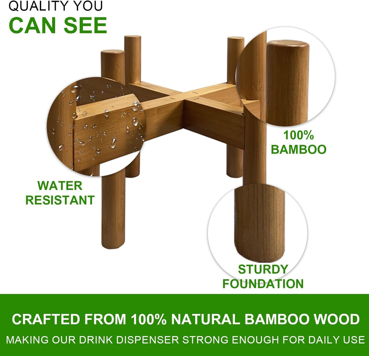 Adjustable Drink Dispenser Holder (6-11 Inch), Water Dispenser Stand - Fit Beverage Dispenser, 1-2 Gallon Glass Water Jar, 3-5 Gallon Water Jug Container, Water Filter Bottle, Water Crock Dispenser