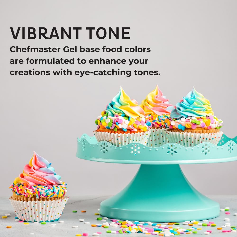 Chefmaster Purple Gel Food Coloring | Vibrant Color | Professional-Grade Dye for Icing, Frosting, Fondant | Baking & Decorating | Fade-Resistant | Easy-to-Use | Made in USA | 1 oz