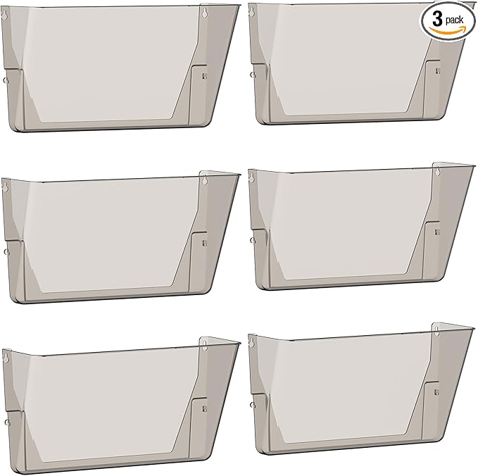 Gawerk Clear Acrylic Single Pocket, Plastic Hanging Wall Mount File Holder by Gawerk