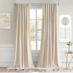 MIULEE Cream Beige Back Tab Light Blocking Curtains 100 Inch Length 2 Panels Set by MIULEE