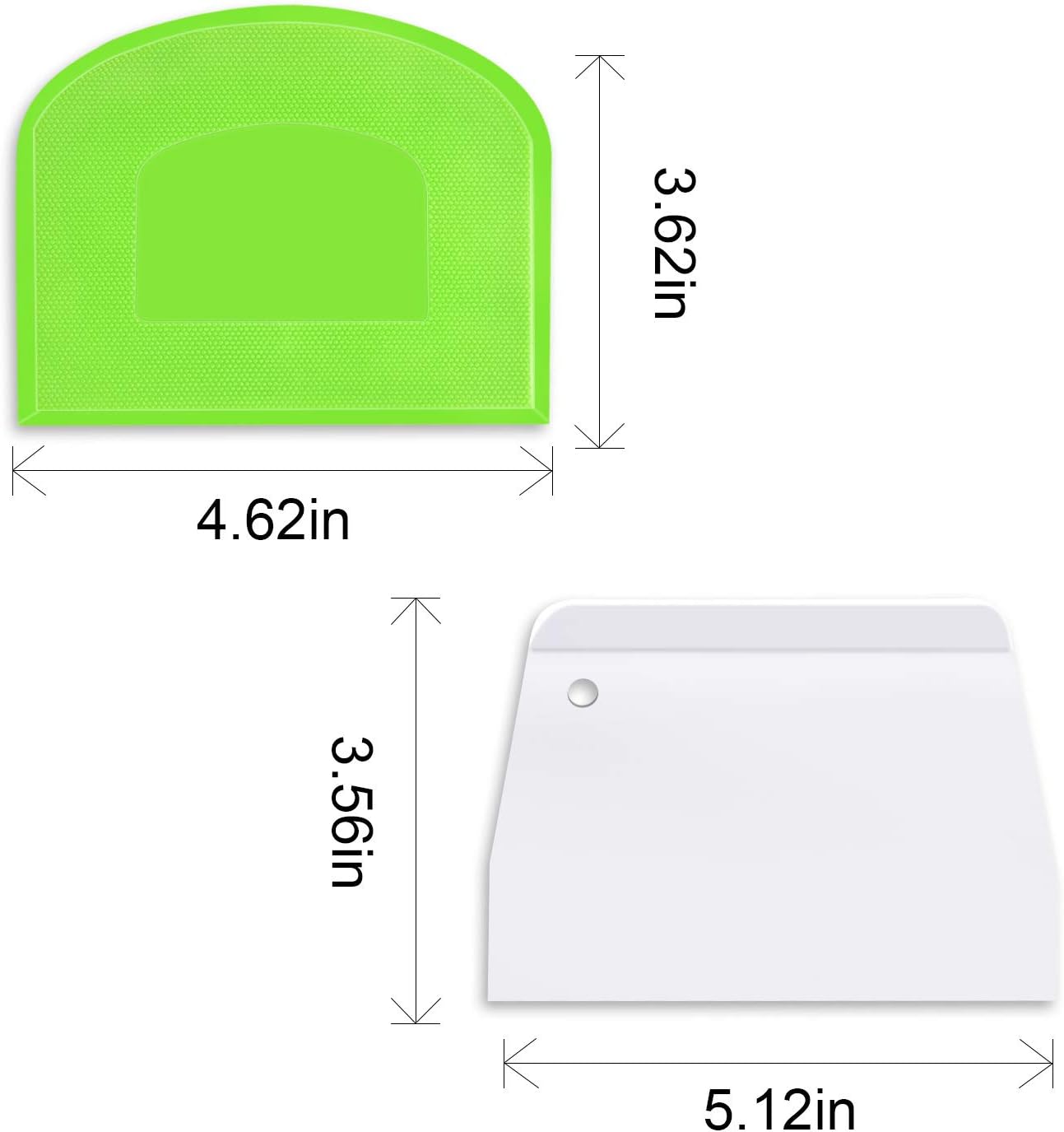 Plastic Cutting Bread Scraper Tool Pastry Knife Dough Knife Bread Bow Knife Bench Knife - 2 Pieces Green and White