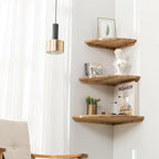 Corner Shelf, 7inch Solid Oak Wood Floating Corner Shelf Wall Mount Round End - Image 9