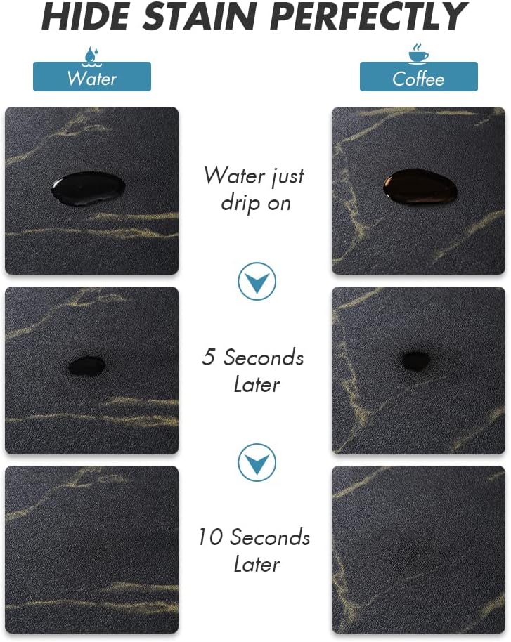 AMOAMI Coffee Mat Hide Stain Rubber Backed Absorbent Dish Drying Mat for Kitchen Counter - Fits Under Coffee Maker or Machine