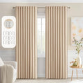 MIULEE Beige Back Tab Blackout Curtains 72 Inch Length 2 Panels Set by MIULEE