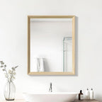 Oak Wood Effect Framed Wall Mirror, 24x32 Rectangle Mirror, 1/8" by Ultrue