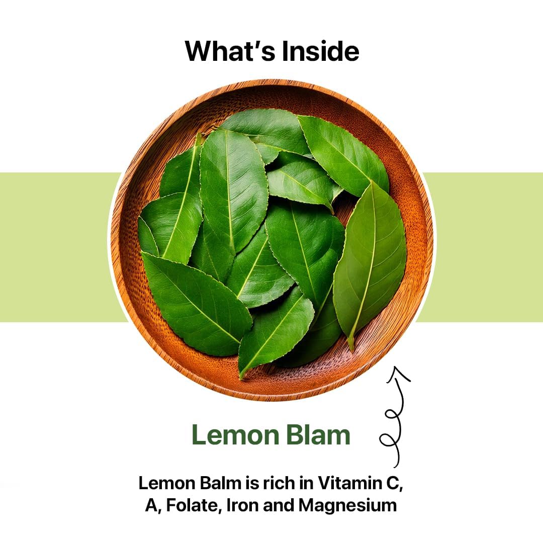 BLUE TEA - Lemon Balm Tea - 30 Count - Pyramid Plant Based Tea Bag | RELIEVES STRESS - IMPROVES DIGESTION | Reduces Bloating | Refreshing Citrus Flavour - Leaf Based - Caffeine Free | Tin Pack