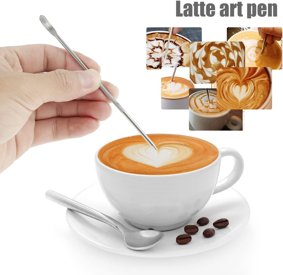 1PCS 350ML/12oz Milk Frothing Jug for Coffee Machine 304 Stainless Steel Milk Pitcher Cup with Spoon Milk Cup for Making Cappuccino Latte and Espresso