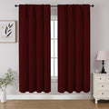 CUCRAF Burgundy Red Blackout Curtains 63 inch Length 2 Panels Set, Rod Pocket by CUCRAF