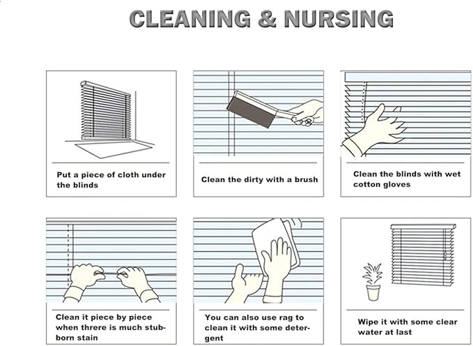YIIBAII Mini Blinds Suitable for 24" W x 64" H Windows 1" Aluminum Horizontal - Image 9