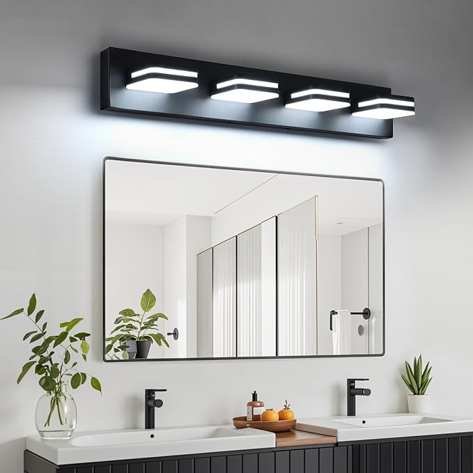 360° Rotate LED Bathroom Vanity Light Fixtures, 1600LM Acrylic Matte Black - Image 7
