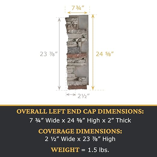 AZ Faux High-Density Polyurethane Faux Stone Interlocking Left Endcap - Image 3