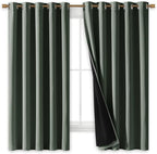 NICETOWN Dark Mallard 100% Blackout Lined Curtains, 2 Thick Layers Completely - Image 2